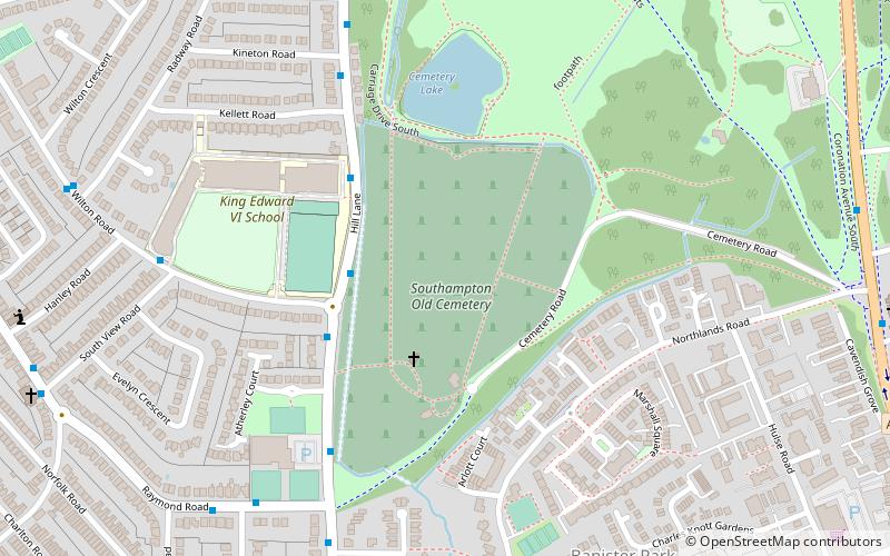 Southampton Old Cemetery location map