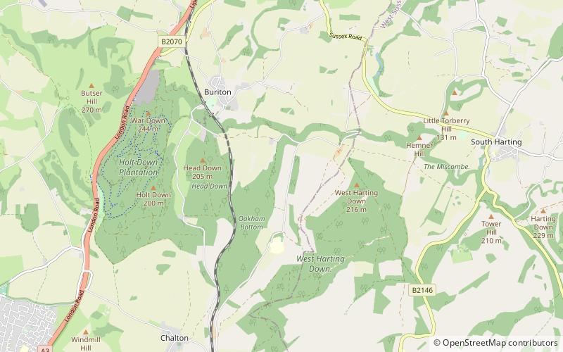 Oakham Hill location map