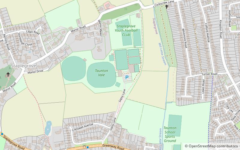Taunton Vale Sports Club Ground location map