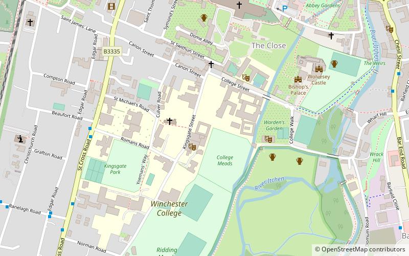 Winchester College War Cloister location map