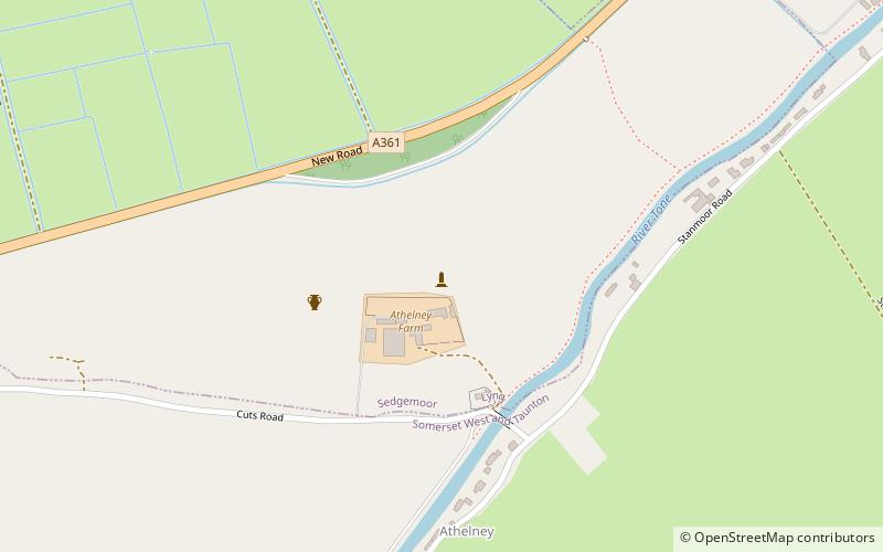 Athelney Abbey location map