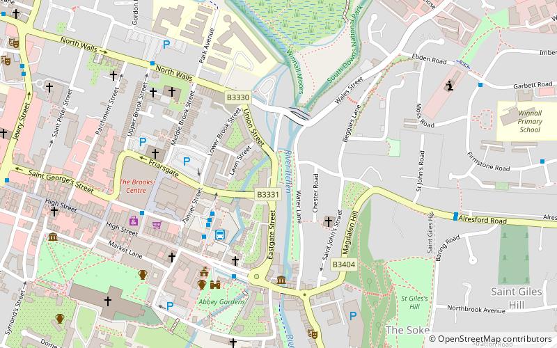 Winchester city walls location map