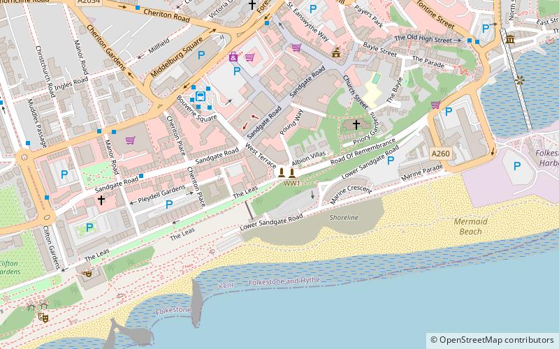 folkestone war memorial location map