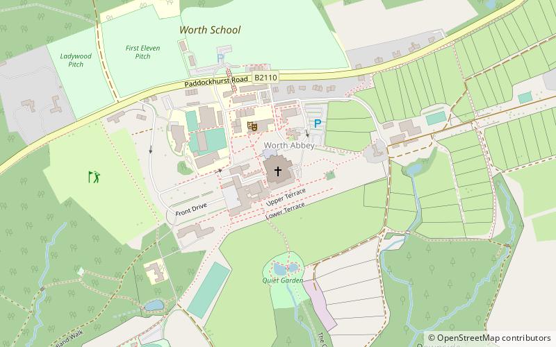 Worth Abbey location map