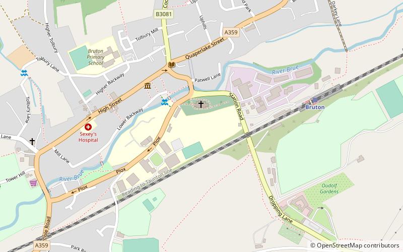 Bruton Abbey location map