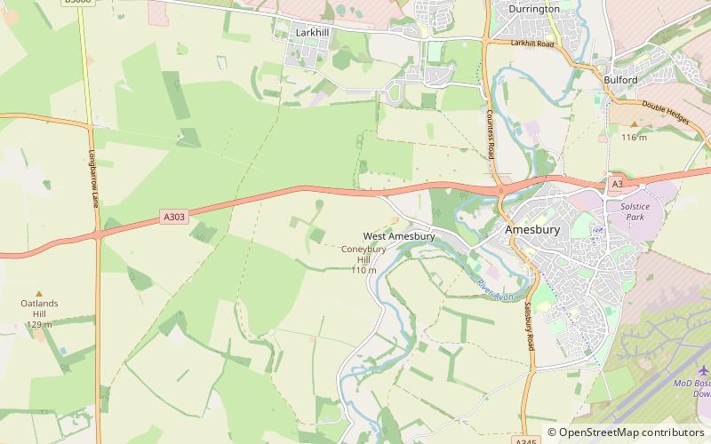 coneybury henge stonehenge location map