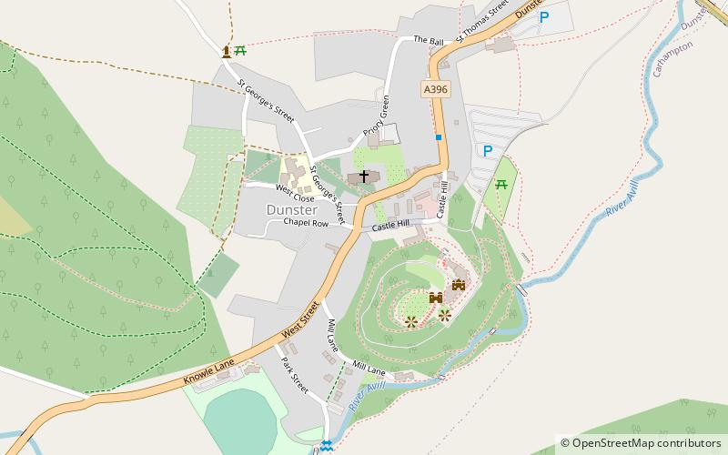 Dunster Working Watermill location map