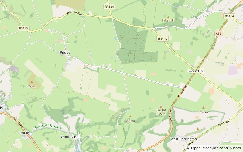 hunters hole mendips location map