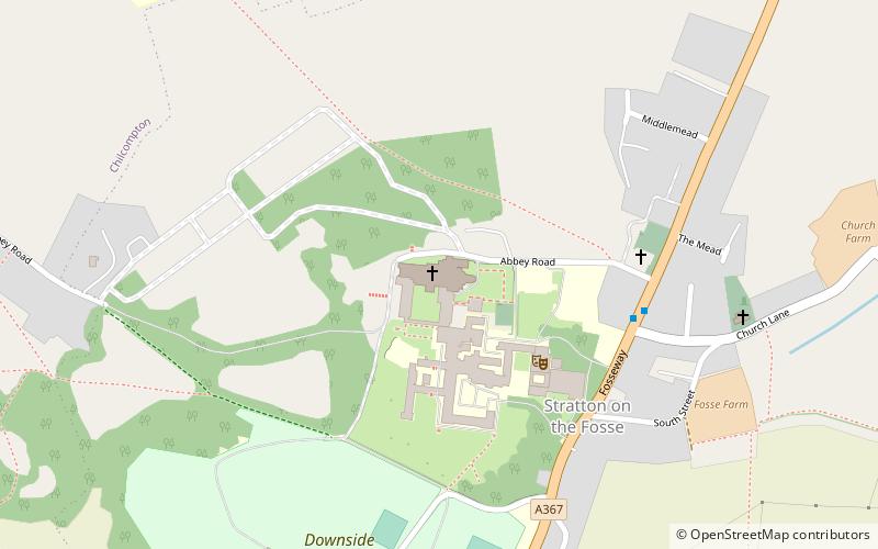Downside Abbey location map