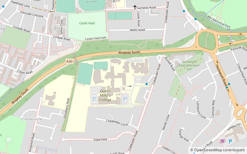 queen marys college basingstoke location map
