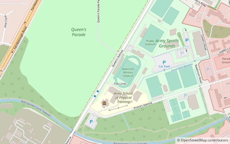 Aldershot Military Stadium location map