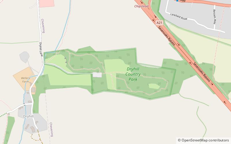 Dryhill Nature Reserve location map