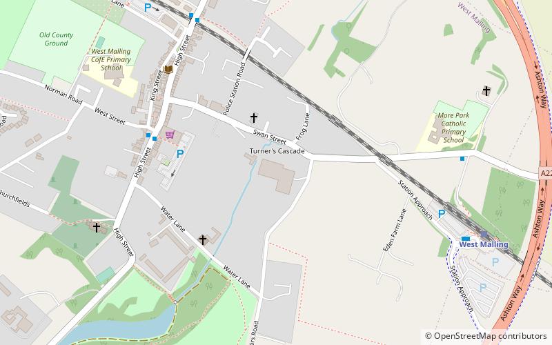 Malling Abbey location map