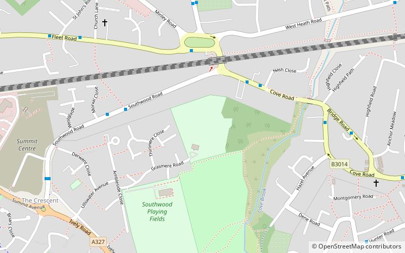 grasmere road ground farnborough location map