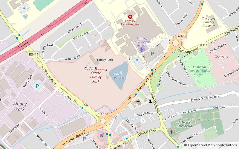 frimley park camberley location map