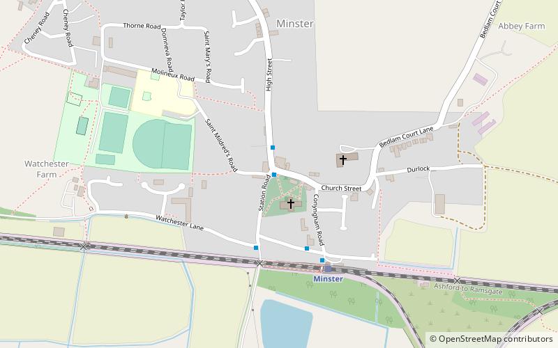 Minster in Thanet Priory location map