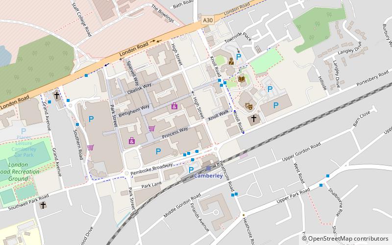 Camberley Library location map