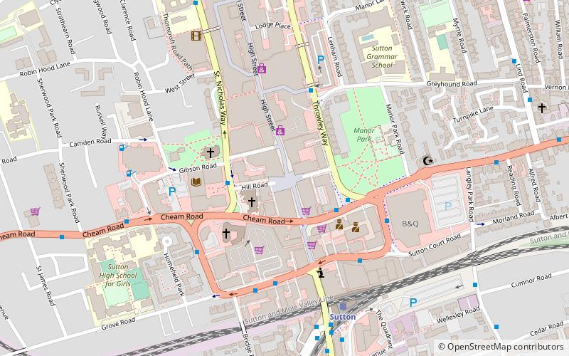 Sutton armillary location map