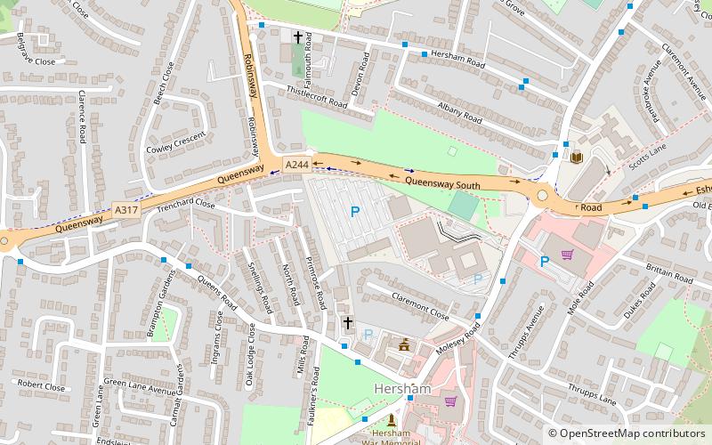 hersham london location map