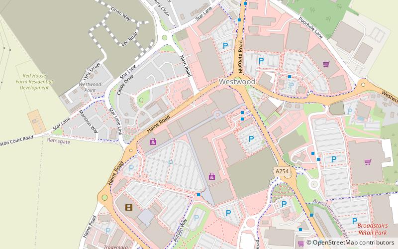 Westwood Cross location map