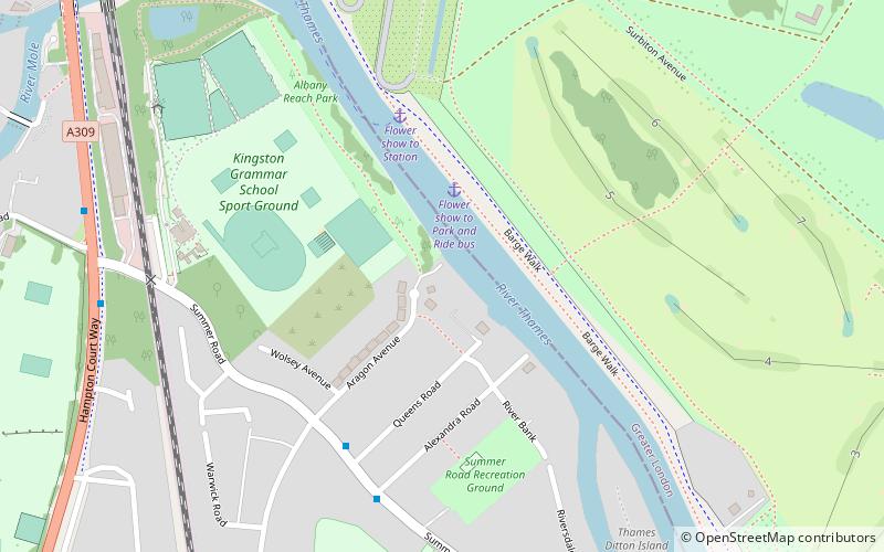 kingston grammar school boat club thames ditton location map