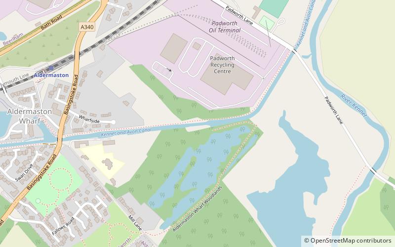 Padworth Lock location map