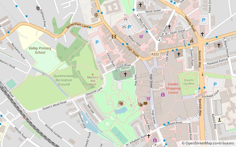 Bromley Parish Church Memorial location map