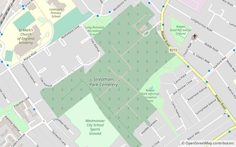 Streatham Park Cemetery location map