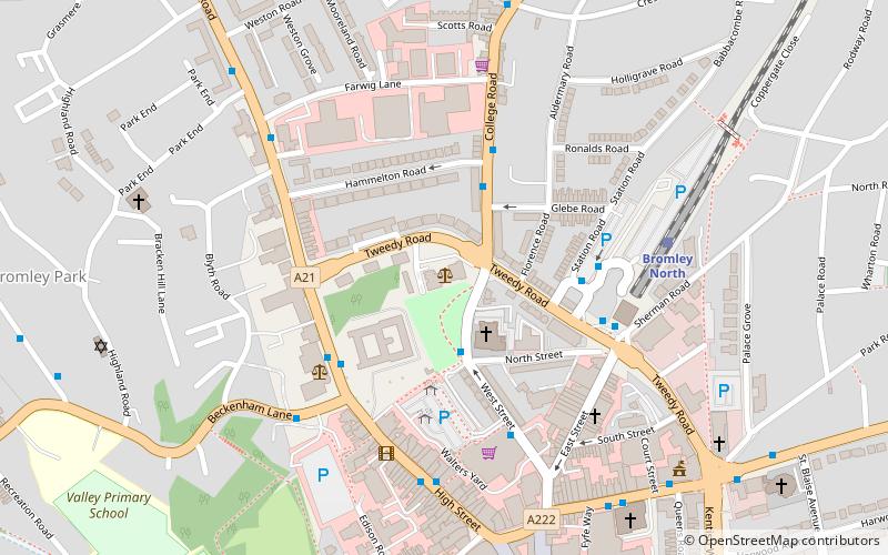 Bromley and Sheppard's Colleges location map