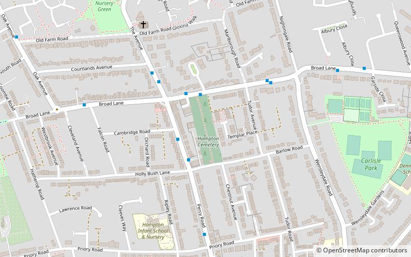 Hampton Cemetery location map