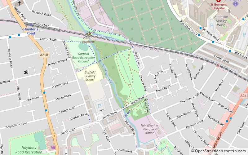 Wandle Meadow Nature Park location map