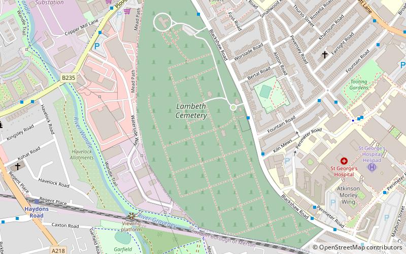 Lambeth Cemetery location map