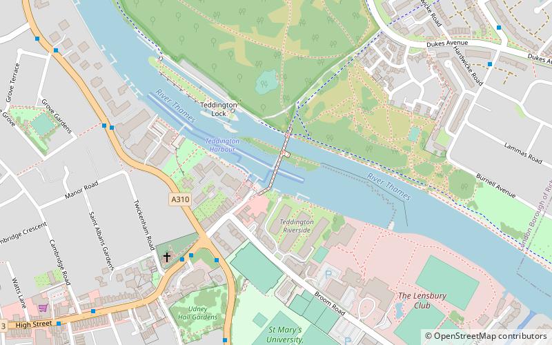 Teddington Lock Footbridges location map