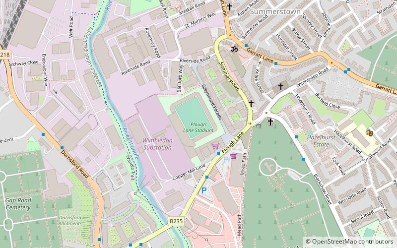 Wimbledon Stadium location map