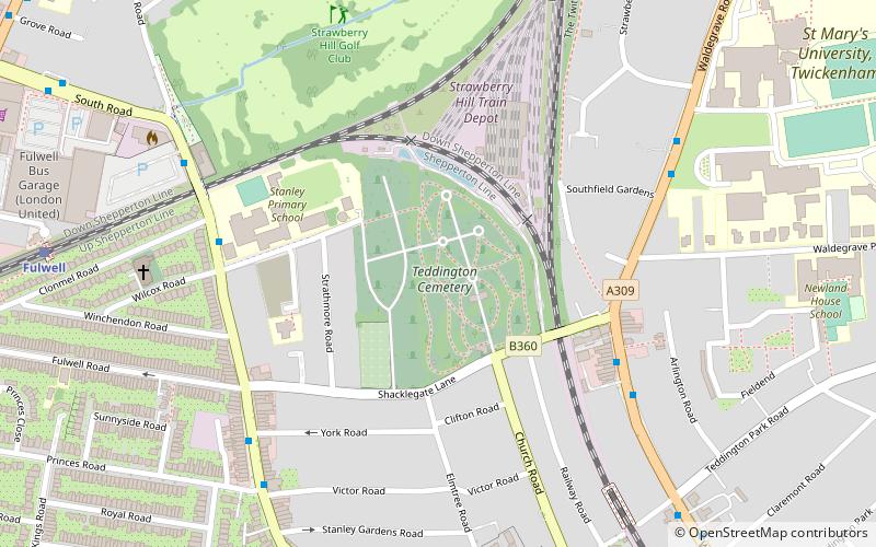 Teddington Cemetery location map