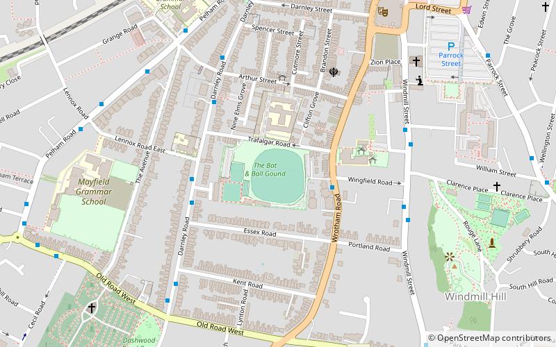 the bat and ball ground gravesend location map