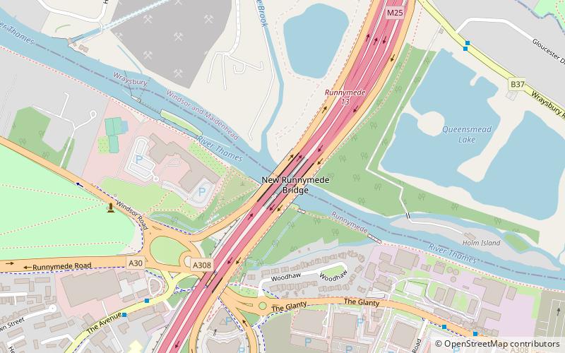 M25 Runnymede Bridge location map