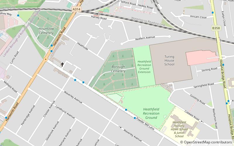 Borough Cemetery location map