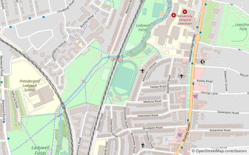 Ladywell Arena location map