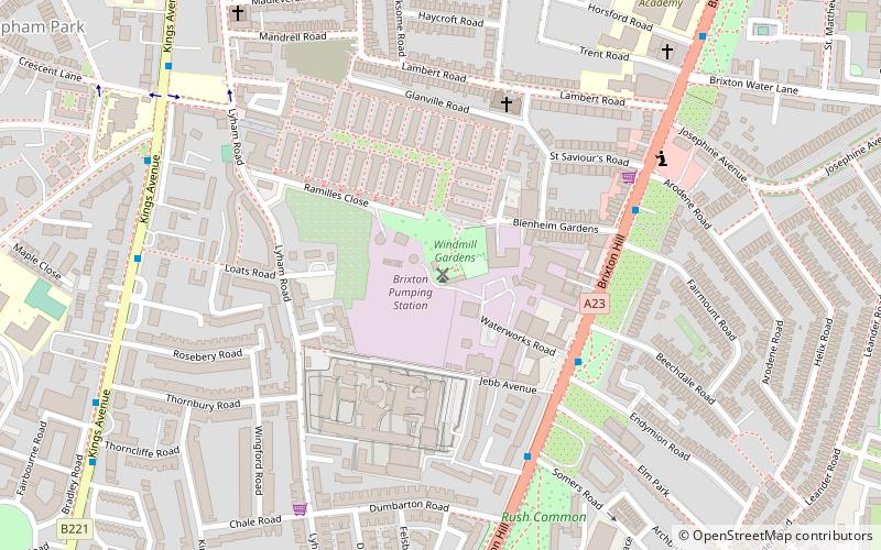 Molino de viento de Brixton location map