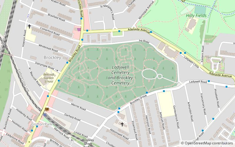 Brockley and Ladywell Cemeteries location map