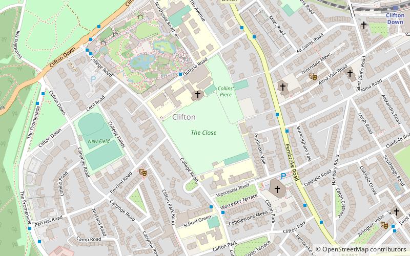 Clifton College Close Ground location map