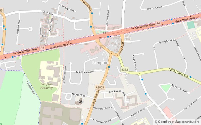 lampton hounslow location map
