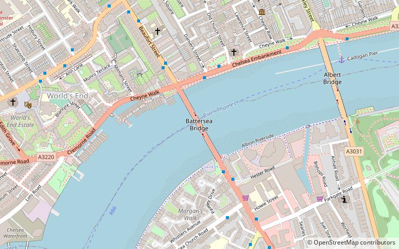 Pont de Battersea location map