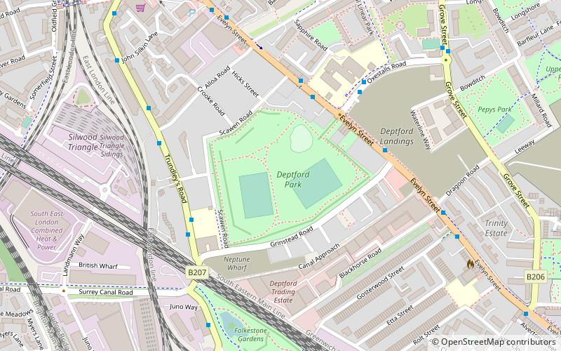 Deptford Park location map