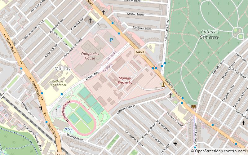 Welch Regiment War Memorial location map