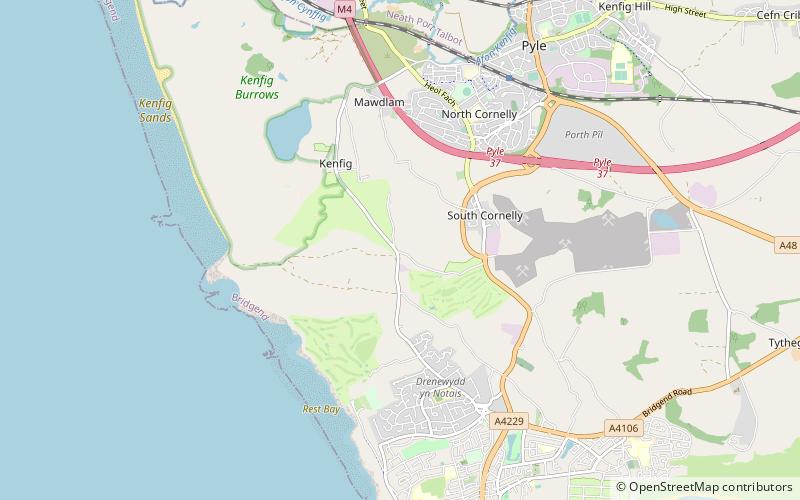 pyle and kenfig golf club porthcawl location map