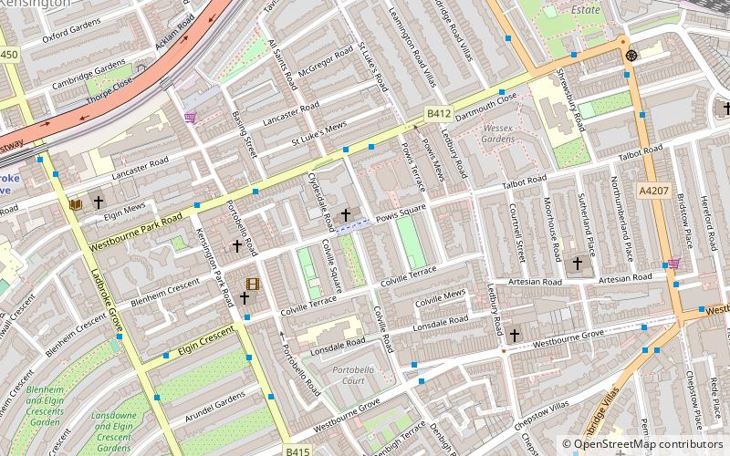 all saints notting hill londyn location map