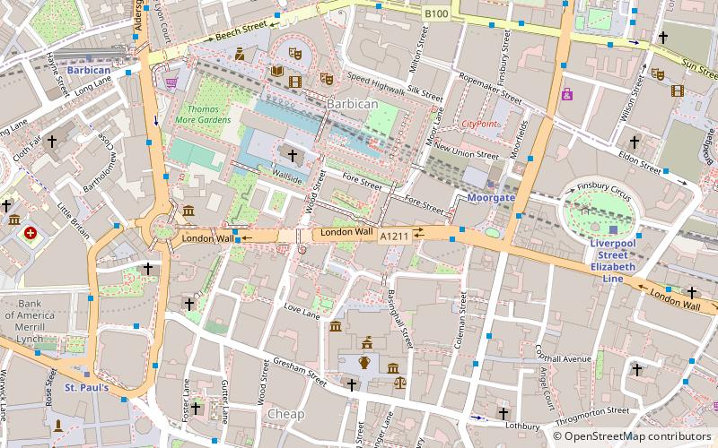 St Alphege London Wall location map