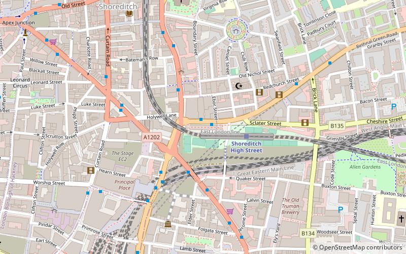 Boxpark Shoreditch location map